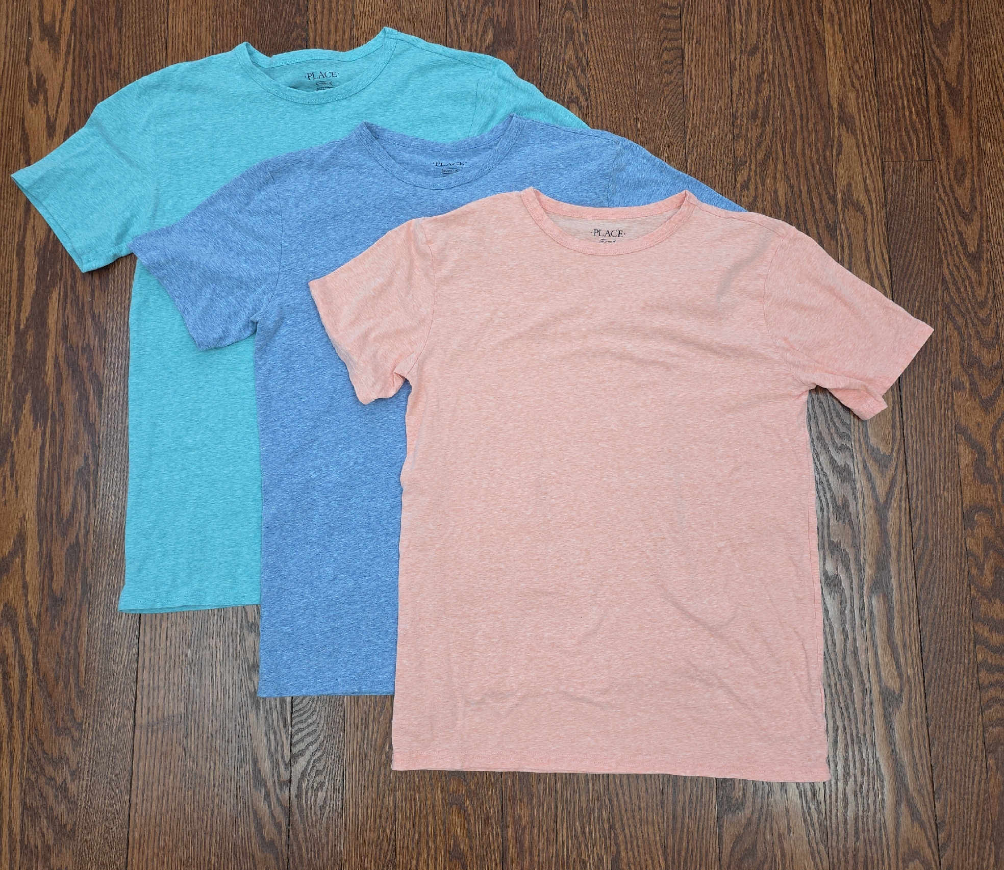 The Children's Place Kids Tee 3- Pack - Heathered Blue, Green, & Peach (Xxl-16)